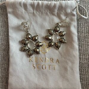 Kendra Scott Gold and Green Statement Earrings